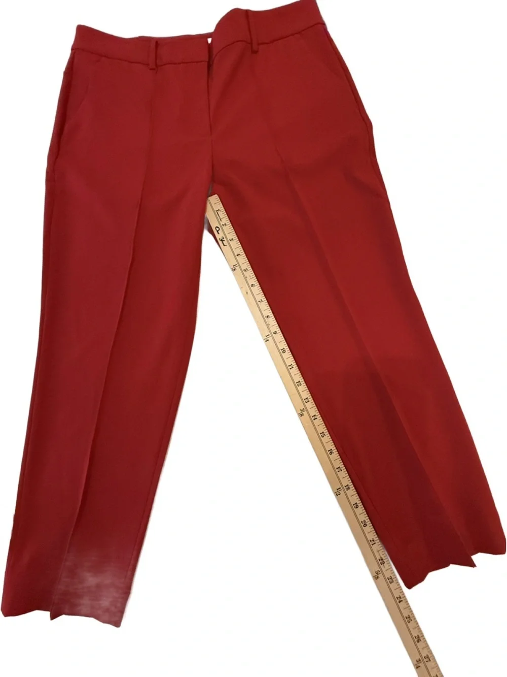 Michael Kors Red Cropped Tapered High-Rise Ankle Pants. 10P